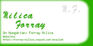 milica forray business card